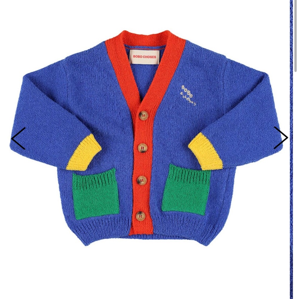 Bobo Choses Blue and Red Kids Cardigan